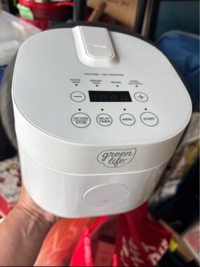 Green Life White Electric Rice Cooker - Compact Digital Cooker 4 cup